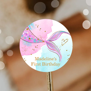 Adesivo Sereia Splish Splash Piscina Party Girl Aniversári