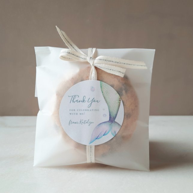 Adesivo Sereia Tail Aniversário Obrigado (Criador carregado)