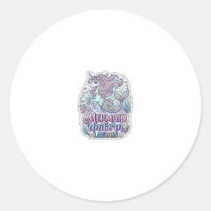 Adesivo Sereia Unicórnio Lagoa Unicórnio Design Gráfico Za