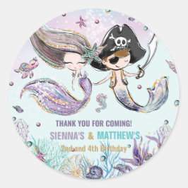 Adesivo Sereias e Piratas no Mar Conjunto Aniversário