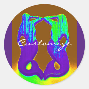 Adesivo sereias roxas gêmeas