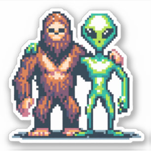 Adesivo Serem Alienígenas Extraterrestres e Arte Pixel Pig