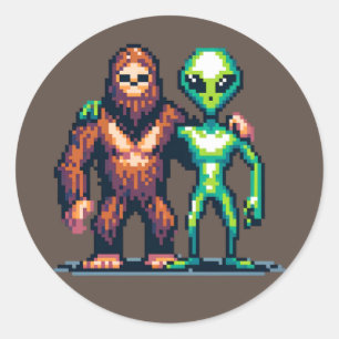 Adesivo Serem Alienígenas Extraterrestres e Arte Pixel Pig