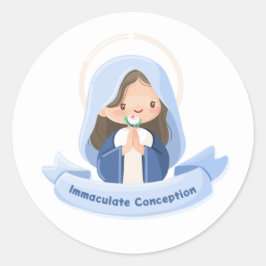 Adesivo Serene Kawaii Virgem Maria Rezando com Flor - Wh