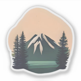 Adesivo Serenidade Com Capas De Neve - Paisagem De Montanh