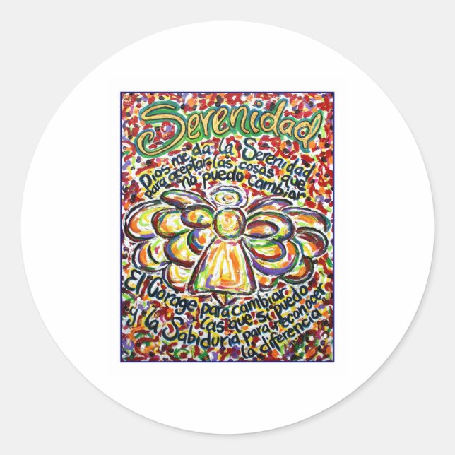 Adesivo Serenity Prayer Angel (Texto Espanhol) (Frente)
