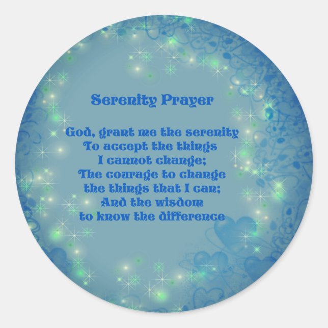 Adesivo Serenity Prayer Blue Hearts Inspiration (Frente)