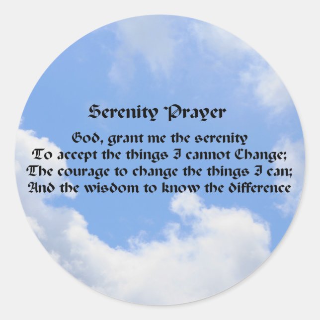 Adesivo Serenity Prayer Blue Sky Inspiração (Frente)