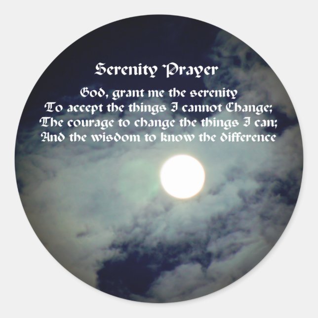 Adesivo Serenity Prayer Full Moon Inspiration (Frente)