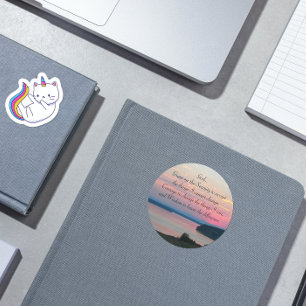 Adesivo Serenity Prayer Pink Seascape Foto Sunset