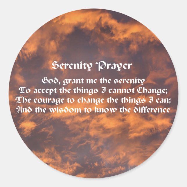 Adesivo Serenity Prayer Sky Clouds Inspiração (Frente)
