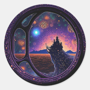 Adesivo Série Porthole de Monstros de Meia-Viagem