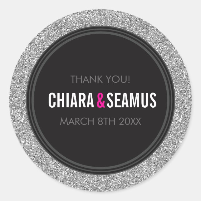 Adesivo SÉRIE SÉRIE moderno preto-brilhante prateado (Frente)