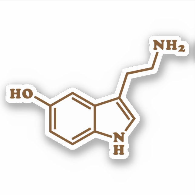 Adesivo Serotonina Fórmula Química Molecular (Frente)