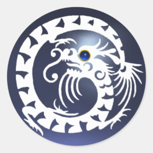 Adesivo SERPENTEIE O DRAGÃO, branco, safira azul, topázi