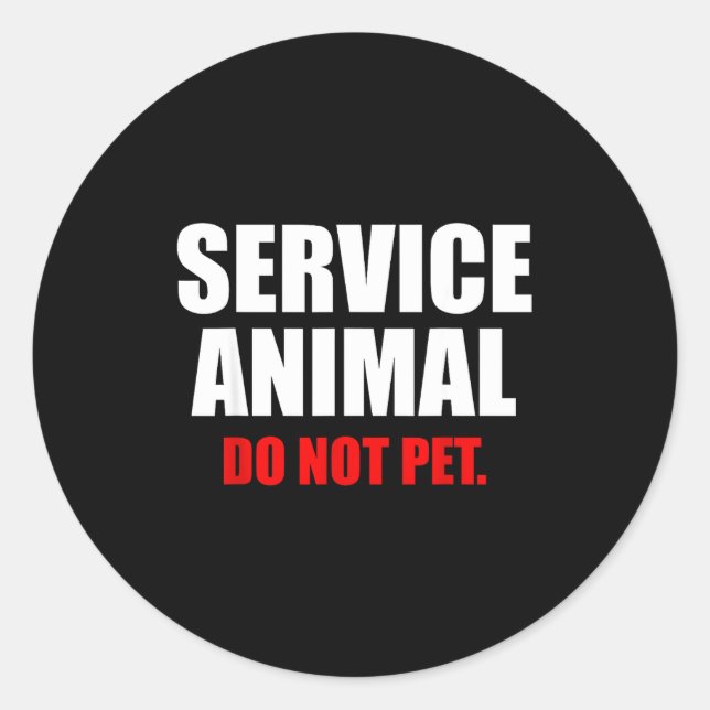 Adesivo Service Animal Do Not Pet Funny Animal Lover  (Frente)