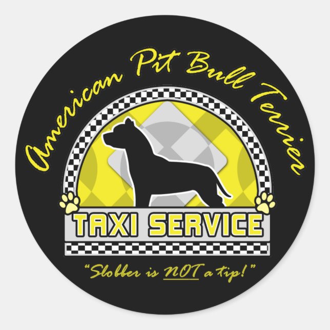 Adesivo Serviço Americano de Touro Terrier Taxi (Frente)