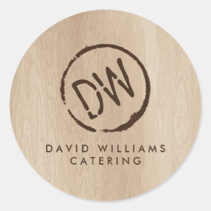 Adesivo Serviço de Catering com Monograma Carimbado e Quei