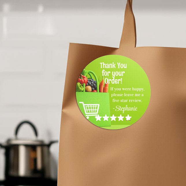 Adesivo Serviço de Entrega de Compras Obrigado Avaliação E (shipt instacart thank you customer reviews sticker)