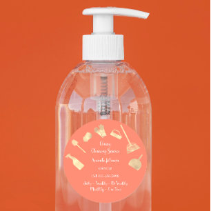 Adesivo Serviço de limpeza Clássica Maid Dourado Coral