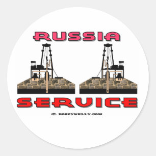 Adesivo Serviço do campo petrolífero de Rússia, etiquet