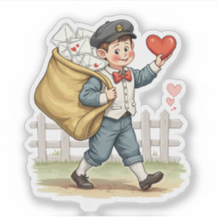 Adesivo Serviço Postal de Correio de São Valentim Retro Vi