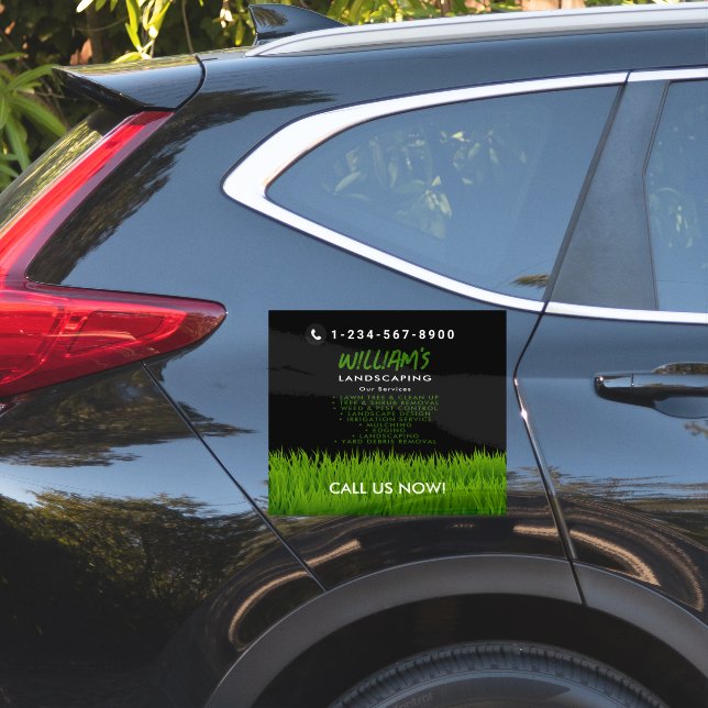 Adesivo Serviços de Corte de Cuidados de Leão Paisagem de  (Lado do carro)