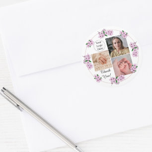 Adesivo Serviços de Doula Floral Rosa foto do seu logotipo
