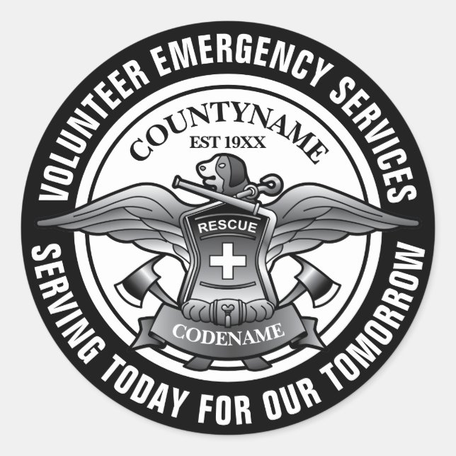 Adesivo Serviços de emergência voluntários (Frente)