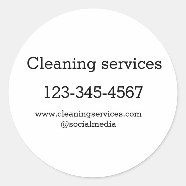 Adesivo Serviços de limpeza adicionar número de endereço d (Frente)