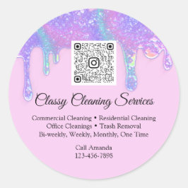 Adesivo Serviços de Limpeza Controlador Doméstico QRCode D