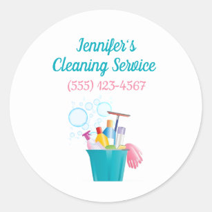 Adesivo Serviços de limpeza de casas de bolhas