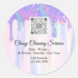 Adesivo Serviços de Limpeza Drives QRCode Maid Housekeeper