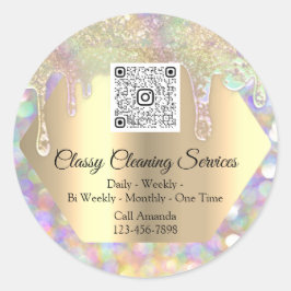 Adesivo Serviços de Limpeza Drives QRCode Maid Housekeeper