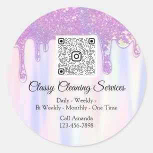 Adesivo Serviços de Limpeza Empregado Agregador QRCode Pur