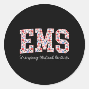 Adesivo Serviços Médicos de Emergência Floral Ems Emt