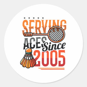 Adesivo Servindo Aces Desde 2005 Badminton Lover 20