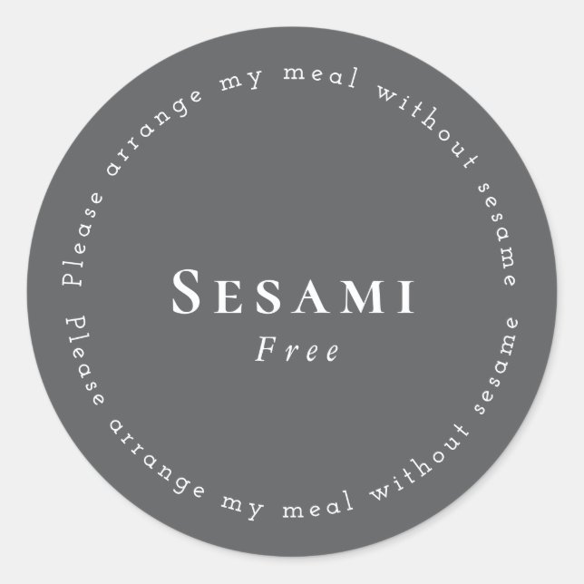 Adesivo Sesame-Free Request Sticker, Dark-gray - White (Frente)