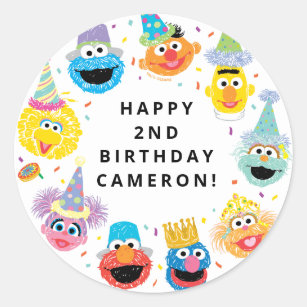 Adesivo Sesame Street Pals Confetti Aniversário