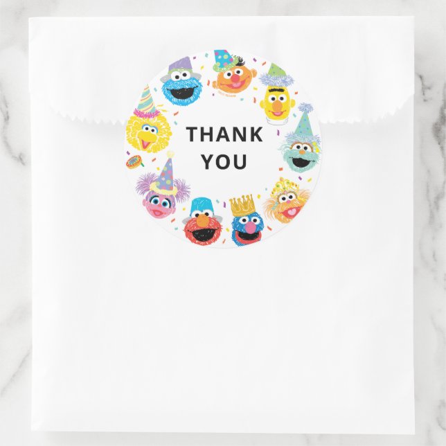 Adesivo Sesame Street Pals Confetti Aniversário Obrigado (Bolsa)
