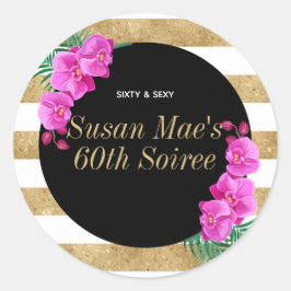 Adesivo Sessenta e sexy Dourada Black 60º aniversário Soir