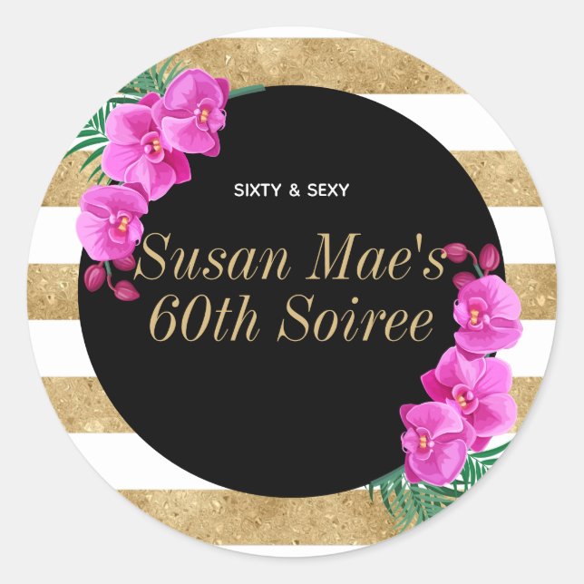 Adesivo Sessenta e sexy Dourada Black 60º aniversário Soir (Frente)