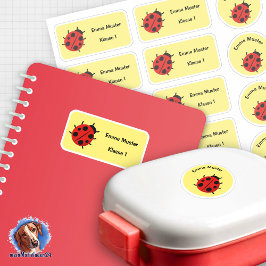 Adesivo Set - 12 Namensaufkleber Marienkäfer - gelb |