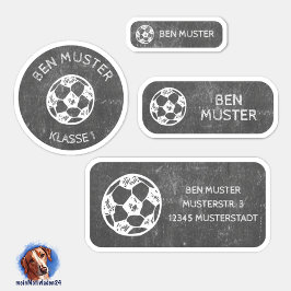 Adesivo Set - 24 Namensaufkleber Fußball Tafel |