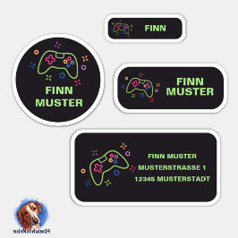 Adesivo Set - 24 Namensaufkleber Spielecontroller | 