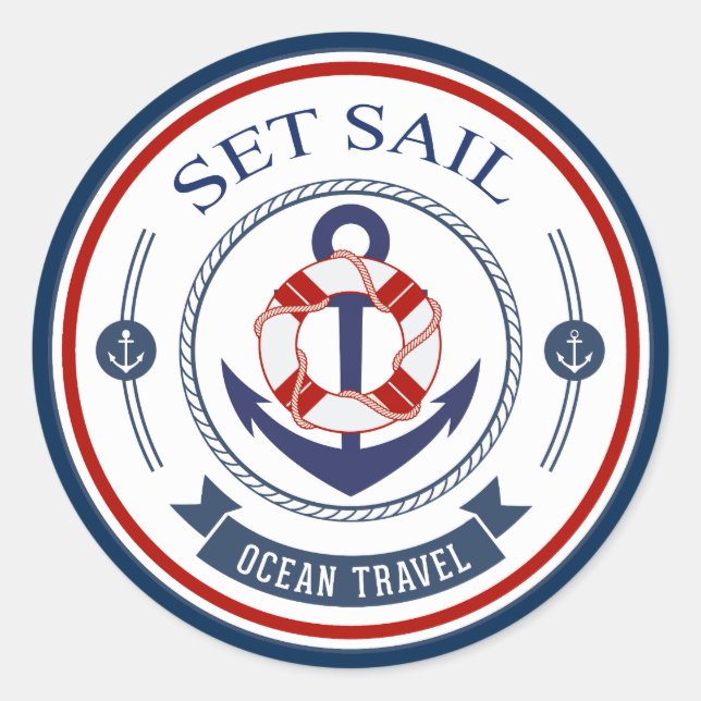 Adesivo Set Sail Ocean Viagem NMaritime (Frente)