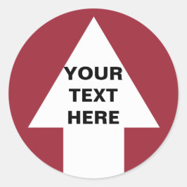 Adesivo Seta para Cima com texto personalizado