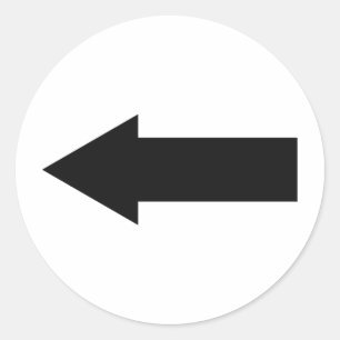 Adesivo seta preta deixada o ícone