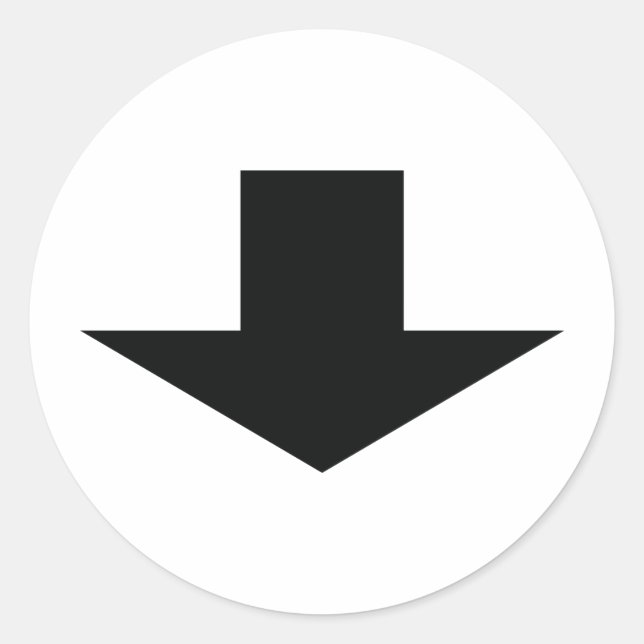 Adesivo seta preta para baixo (Frente)