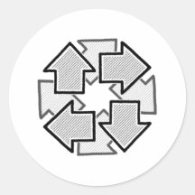 Setas no Sentido Horário Mínimo Geométrico Branco